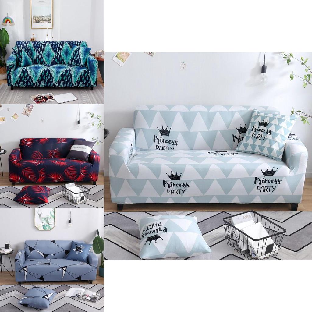 Geometric Abstract Printing Stretch Sofa Cover For Living Room Soft And Wrinkle Resistant Fabric
