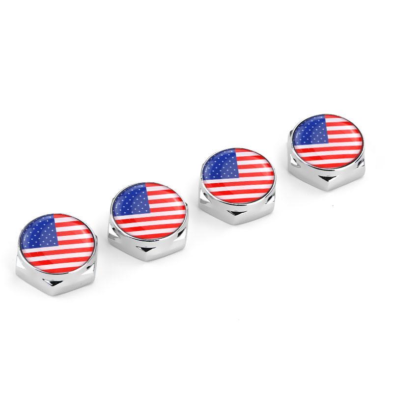 4Pcs USA Italy Germany British Flag Metal Screws License Plate Bolts For VW BM Aud Car Accessories