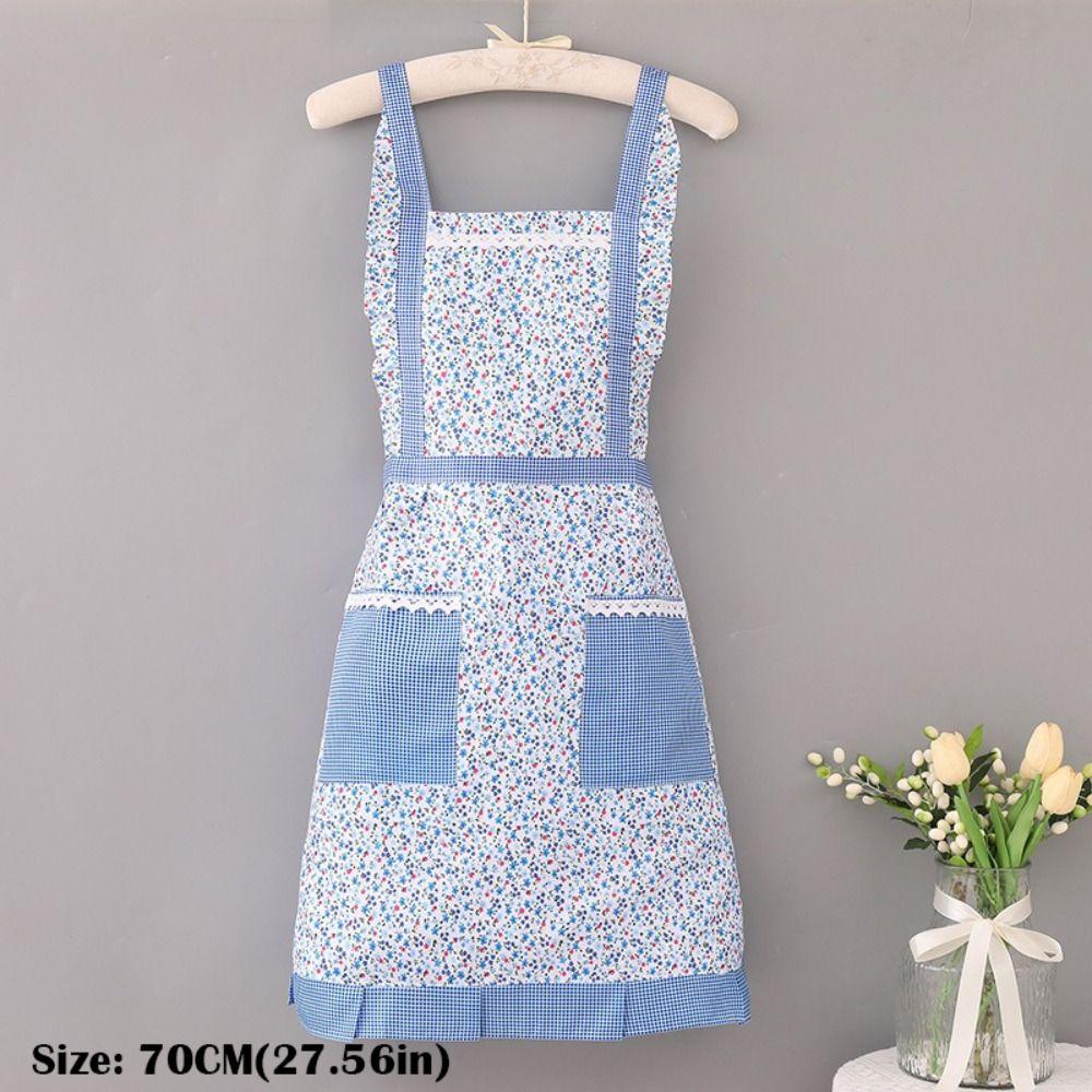 New Adjustable Print Apron Cotton Waterproof Cooking Accessory Extended Anti-wear Korean Dress