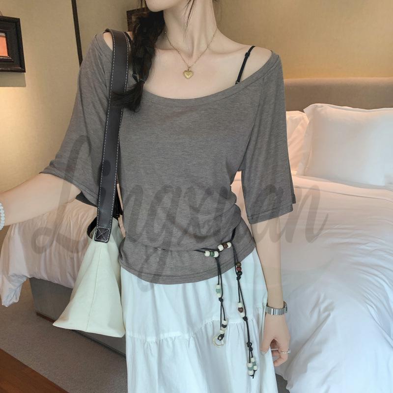 

2026 Summer Women s Sheer Short-Sleeve T-Shirt - Pure Desire Style, Relaxed Fit Medium