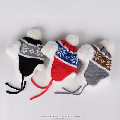 Fair Island Plush Knitted Hat Women's Autumn and Winter Warm Ear Protection Hat Cute Thickened Cold Wool Hat