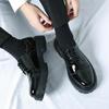 Leather shoes platform sole breathable British business dress teenagers big head shoes inner height increase wedding shoes