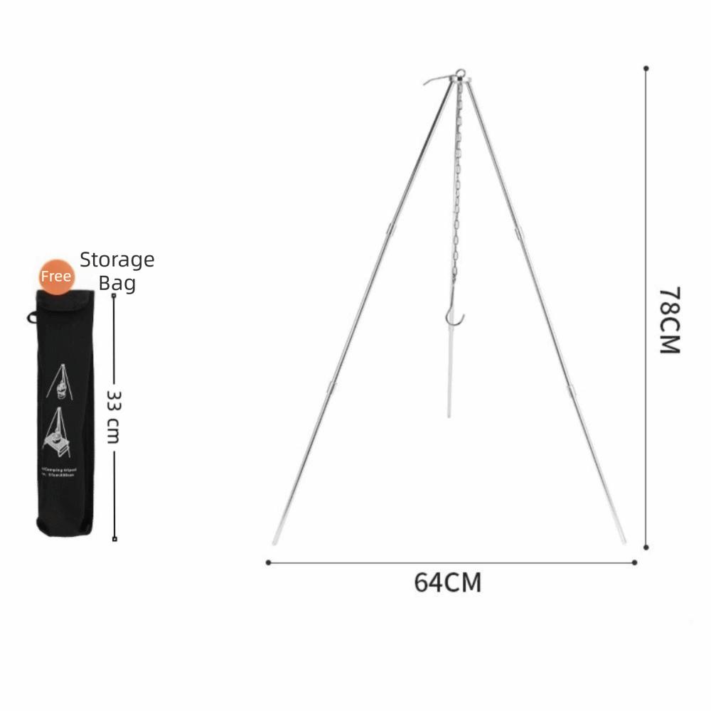 Adjustable Height Camping Tripod Detachable Aluminum Zinc Zinc Alloy Tripod Cooking Pot Tripod  BBQ