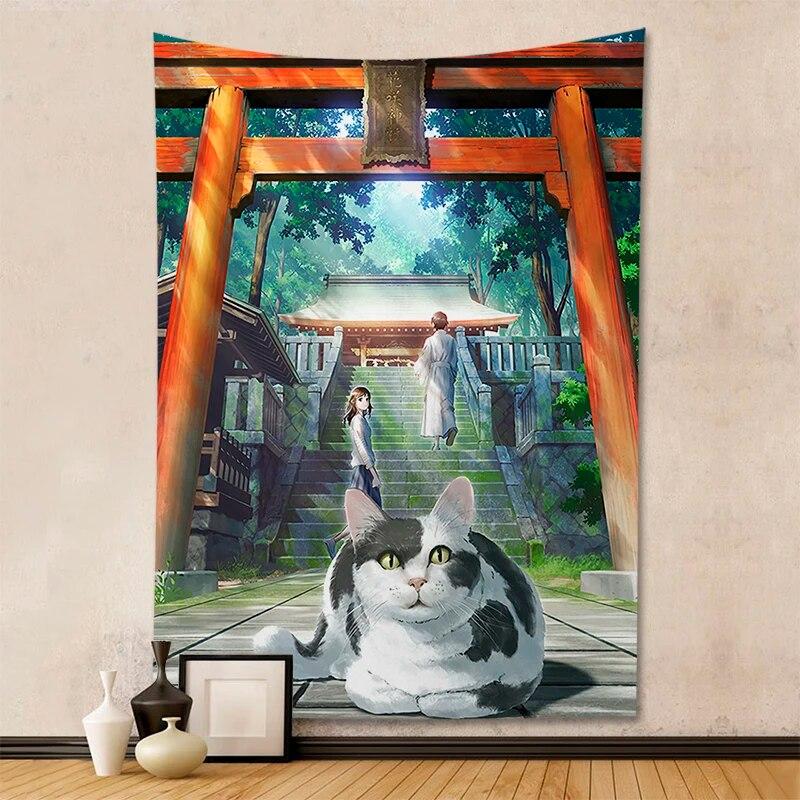 Wandteppich Anime Zimmerdekoration Heimkunst Innenszene hängendes Wandhintergrundtuch
