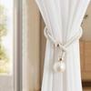 Pearl Curtain Tiebacks, Curtain Pearl Tiebacks, Decorative Fixings, Rope Curtain Tiebacks No Punch Adjustable Pull-outs