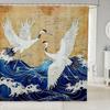 Boys Girls Japan Style Shower Curtain Japanese Geisha Bath Curtain Cherry Blossoms Bathroom Accessories Kids Teens