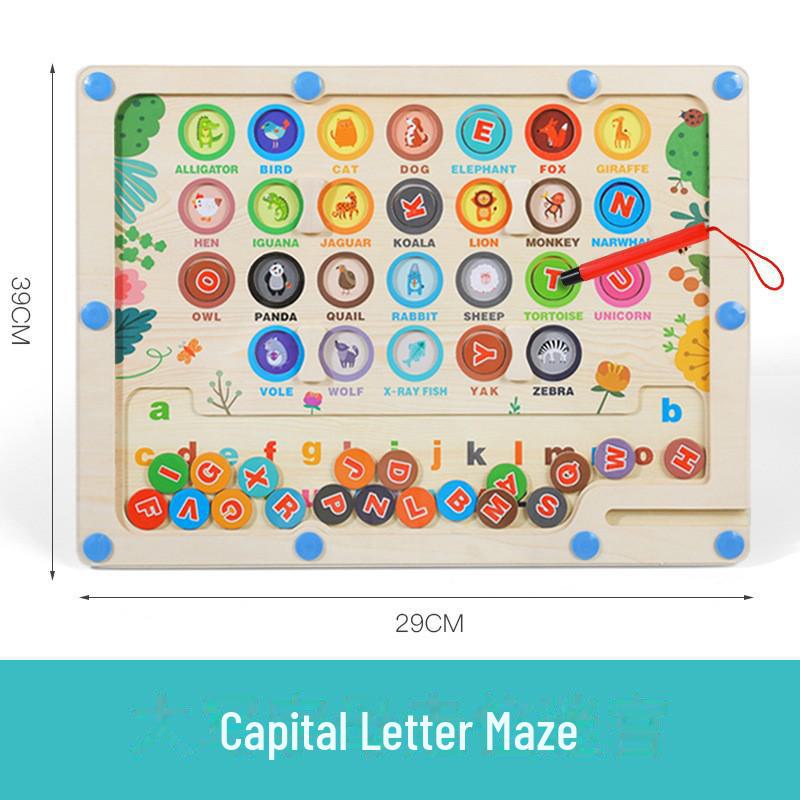 Children's Wooden Magnetic Maze & Color Counting Board for Logical Thinking