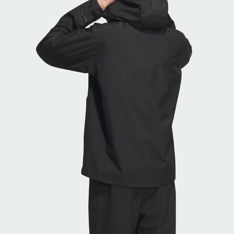 adidas Outdoor Waterproof Windproof Hooded Jacket Black Men's Outdoor Jacket IL8910