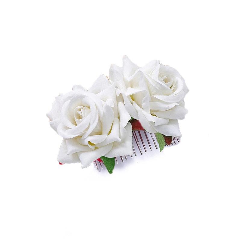 Bohemia Brides Wedding Flower Hair Comb Hairpin Bridesmaid Headdress Hair Combs Hair Accessories For Women Girls Floral Hairpins