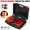 2pcs Wireless Magnetic LED Truck Tail Light Trailer Rear Light Signal Warning Brake Light for Caravans Campers Lorry Caravan RV