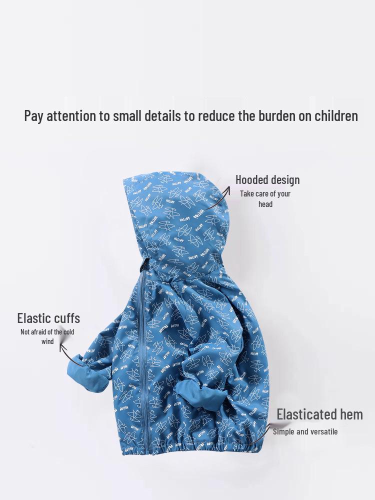 Kinder Wasserdichte Windjacke mit Kapuze für Jungen und Mädchen - Outdoor Wanderjacke, Modische Frühlings-/Herbst-Cardigan-Oberteil.