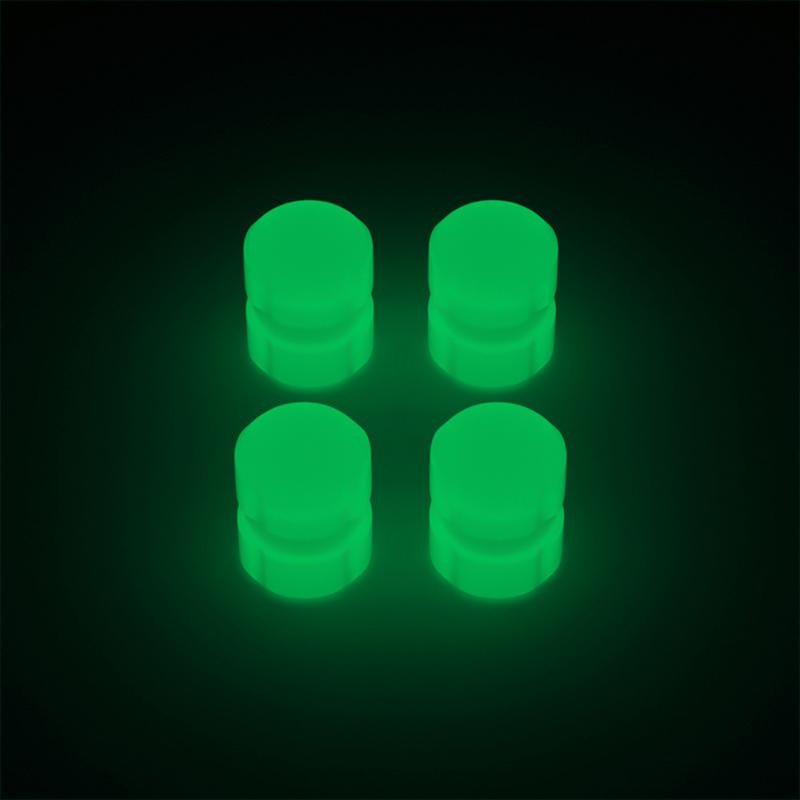Glow In The Dark Luminous Valve Caps - Fluorescent Tire Hub Covers for Car Motorcycle Bike Wheel Decoration Plugs