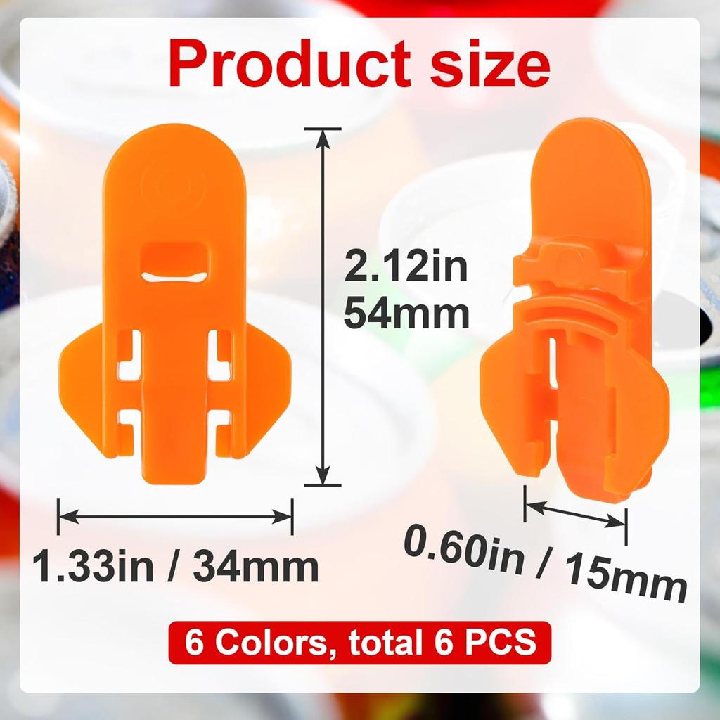6pcs Manual Soda Beer Can Opener, Pop Beverage Can Cover Lid Protector, Plastic Drink Shields for Picnics Barbecues Camping Music Festival- Yellow &