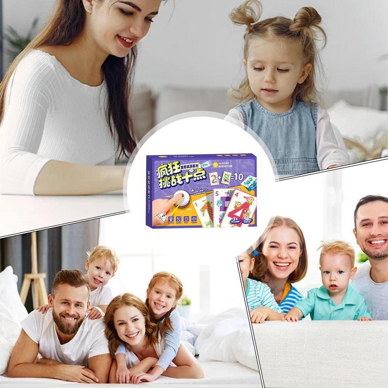 Family Card Game For Kids Math Learning Flash Card Board Games Educational Activities Addition Toys Travel Fun Accessories