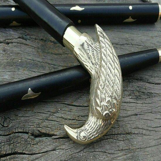 Fa markolatú sétapálca bot antik stílusú vintage ajándék