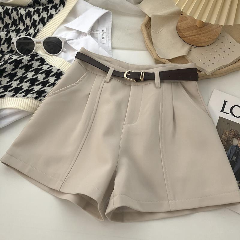 Women's High-Waist A-Line Wide-Leg Retro Shorts - Spring 2025 Korean & Hong Kong Style