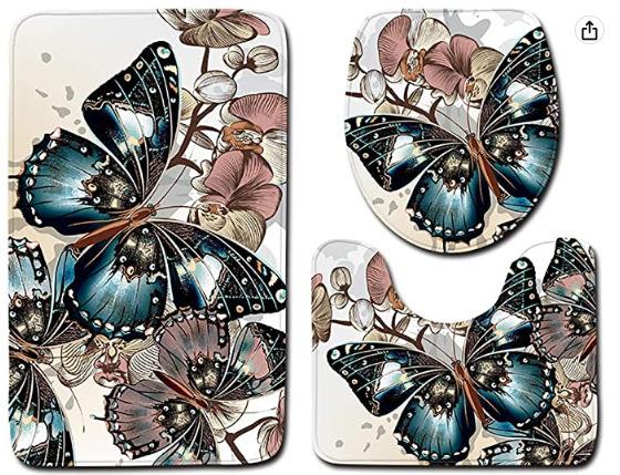 Bathroom Floor Mat Bathroom Mat Toilet Three-Piece Set