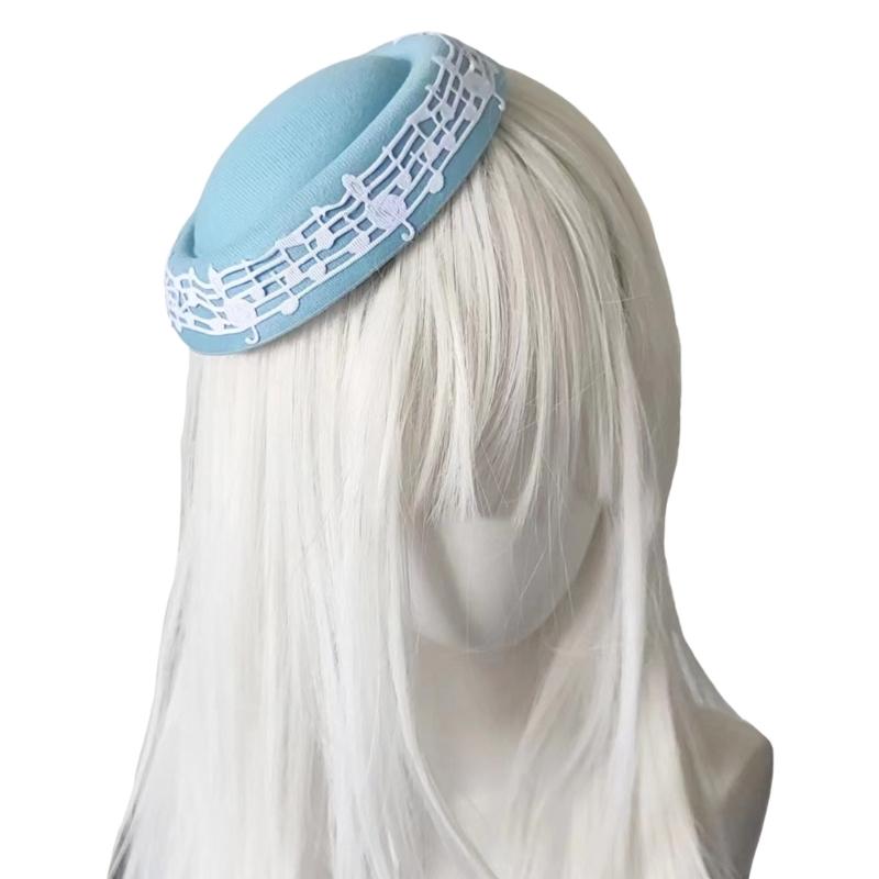 Pillbox Hat Musical Note Top Hat Millinery Fascinator Base Hat for Women Casual Wear Western Fedoras Hostesses Wear