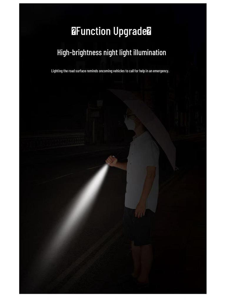 Dual-Use LED Flashlight Umbrella - Multifunctional, Night-Use, Windproof, Sunscreen, Folding Design