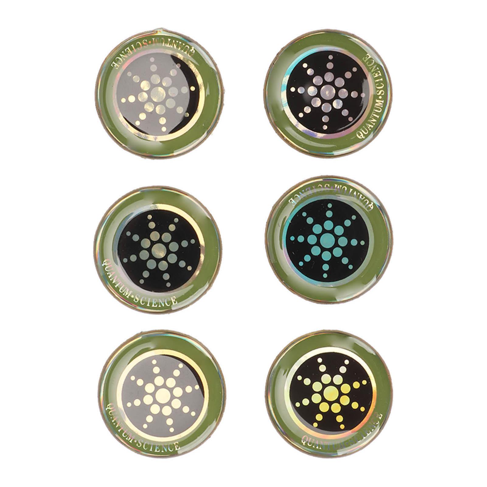 

6pcs Cell Phone Stickers Self Adhesive Radiation Protection Stickers for Computers Phones 5G серебряный