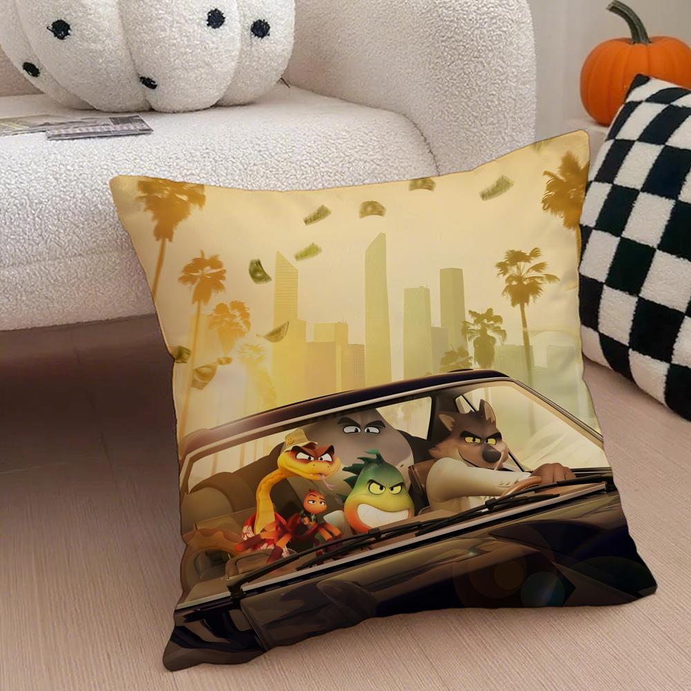 TThe Bad Guys Cushion Cover Throw Pillow Cover Hidden Button Durable Polyester Chair Cushion