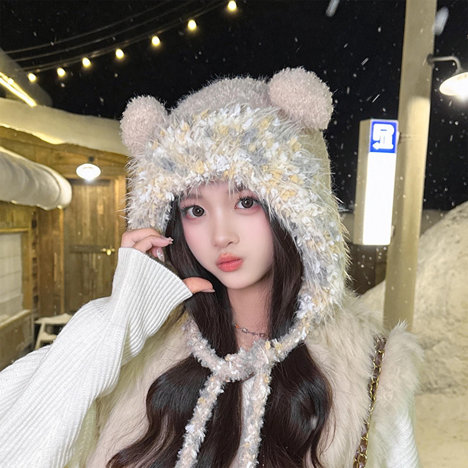 

Ladies Outdoor Warm Hat, Children s Cute Pullover Hat One Size