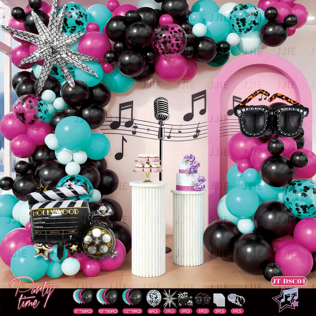 Disco-Themed Latex Ball Set 80S And 90S Retro Balloon Set Radio Scene Arrangement