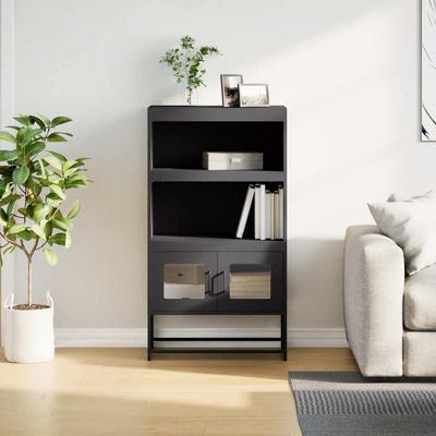 Highboard Black 68 X 39 X 123 Cm Steel