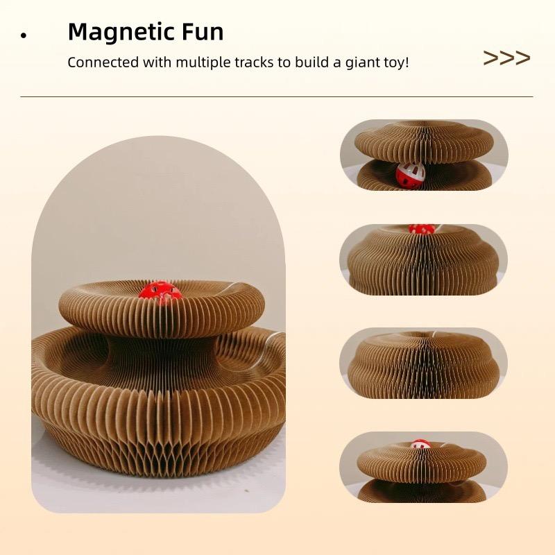 Cat Scratcher Toy Foldable Cardboard Cat Scratch Board Interactive Cat Toy With Ball for Indoor Cats