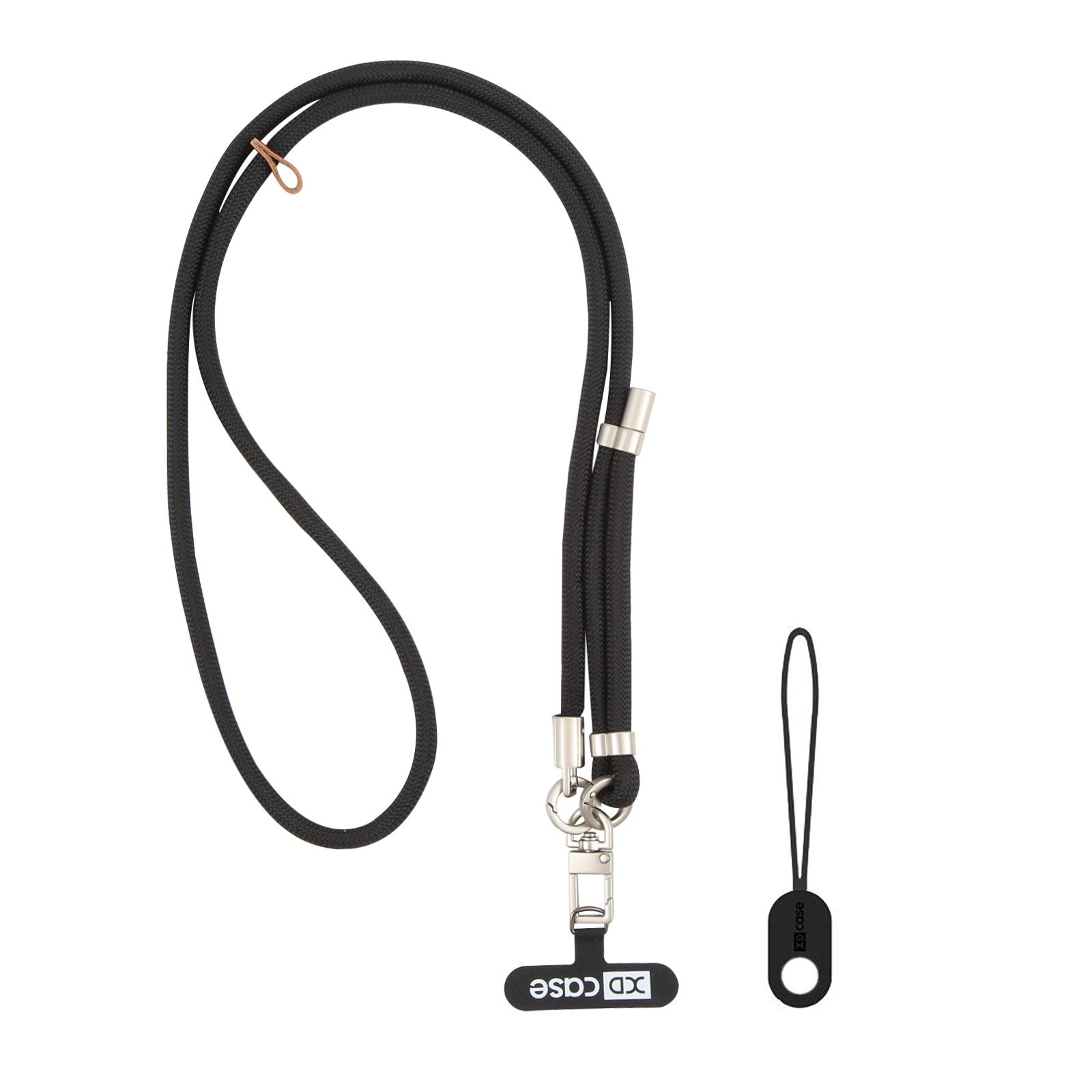 XDcase Adjustable Phone Case Rope Anti-Lost Phone Lanyard with Metal Buckle & Gasket, Length: 41-77cm чёрный