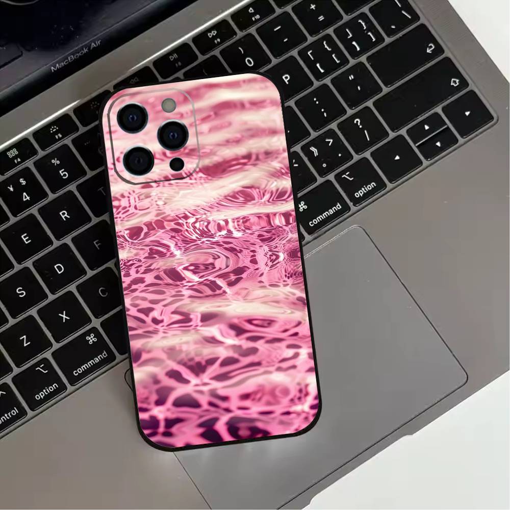 Fashion Pink Leopard Print Phone Case For iPhone 17,16,15,14,13,12,11 Plus,Pro Max,XS,Soft Silicone Black Cover