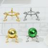 1Pc Figurine Crystal Ball Base Handicraft Desktop Ornaments Photography Props Display Stand Sphere Stone Support Metal Holder