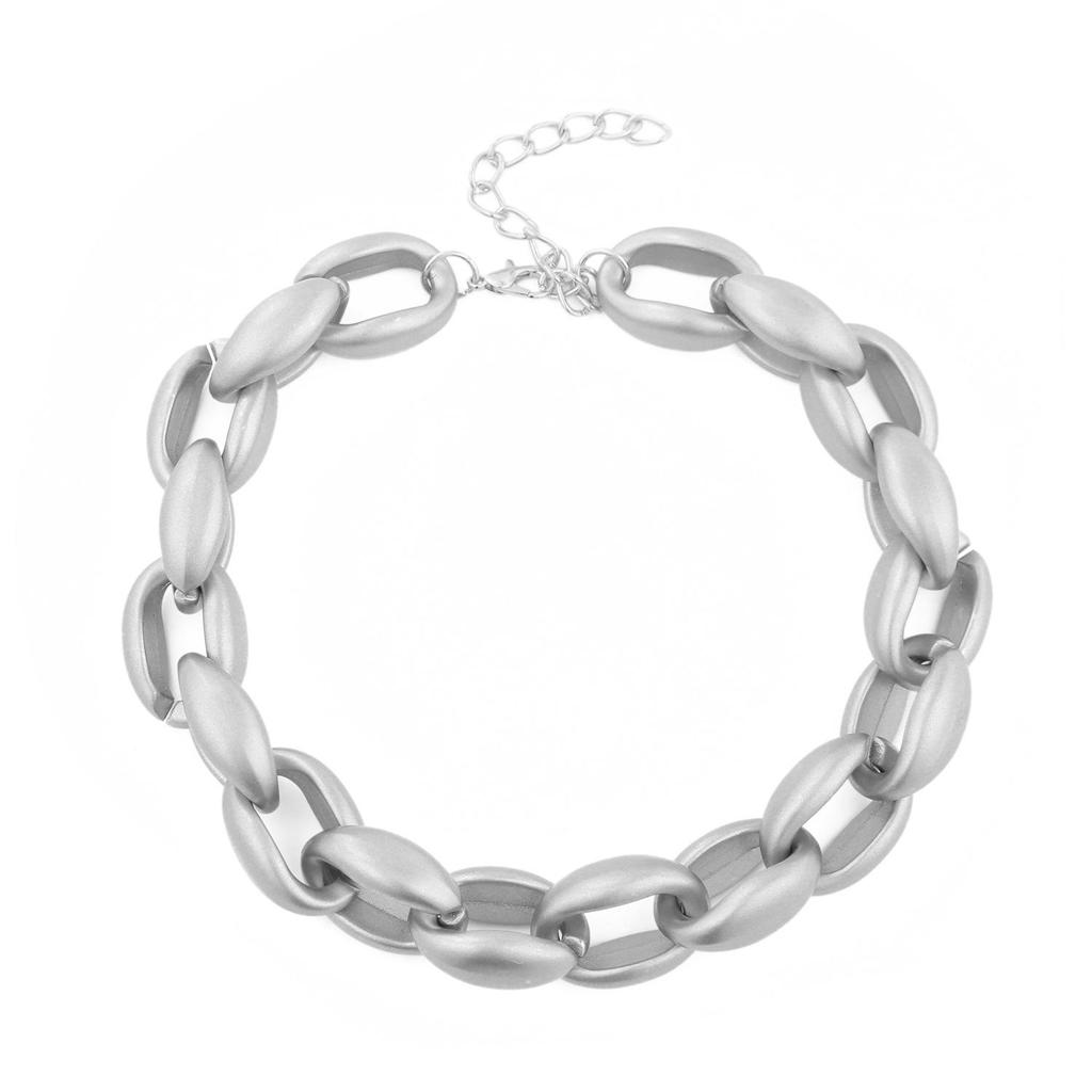 Exaggerated Hip-hop Acrylic Chain Necklace – Gold & Chain Accents for Women