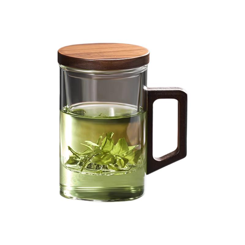 COODORA Tea Infuser Glass Mug with Lid and Handle