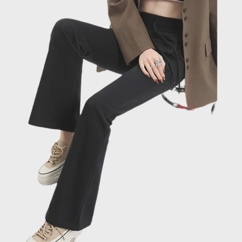 High-Waist Velvet Flare Pants for Women – Autumn & Winter Hip-Lifting Style.