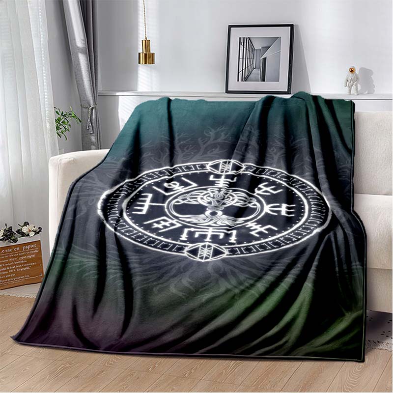 3D Viking Odin Valhalla Nordic Mythology Symbols Blanket,Soft Throw Blanket for Home Bedroom Bed Sofa Picnic Office Travel Cover