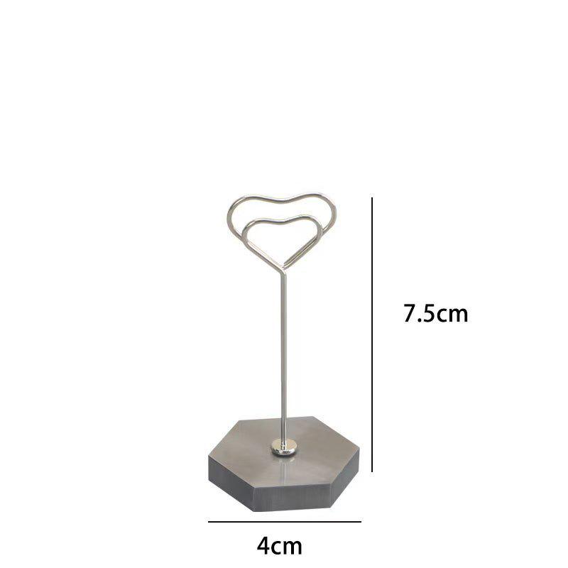 Hexagonal Stainless Steel Card Holder with Detachable Heart Clip