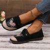 Fashion Colourful Embroider Flowers Soft Sole Shoes Women Patchwork Big Size Casual Shoes Comfort Light Spring New Ladies Walking Shoes