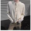 Men's Heavyweight Solid Color Button-Up Knit Cardigan - Autumn/Winter High-End American Lazy Style Sweater Coat.