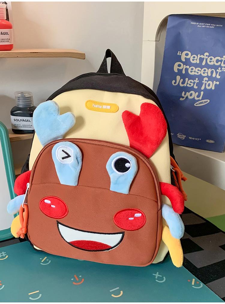 Schoolbag new children's backpack, cute cartoon animal backpack, large capacity, lightweight kindergarten boys and girls' student backpack