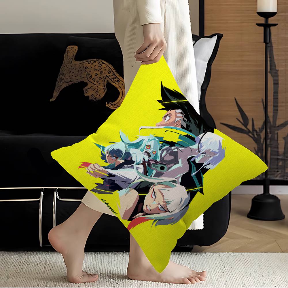 Anime C-Cyberpunk E-Edgerunners Pillow Cover Sofa Cushion Cover Home Room Decoration Children Gift