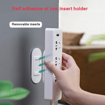 Selbstklebender Desktop-Steckdosen-Fixierer, Kabel-Organizer, nahtloser, stanzfreier Stecker-Aufkleberhalter, Wand-Fixierer, Steckdosenleistenhalter, Aufkleber