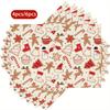 4 or 6pcs Christmas Placemats Suitable for Table - Polka Dot Snowman, Snowflake, Pine Tree, Bell, Gingerbread for Man & Candy Cane Designs - Washable