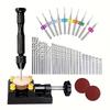 Juego de Taladro Manual de Precisión 36 Piezas/set, Portabrocas de Aguja de Acero Inoxidable con 25 Brocas Helicoidales y 10 Herramientas Rotativas de Carburo para PCB para Resina, Artesanía de Madera