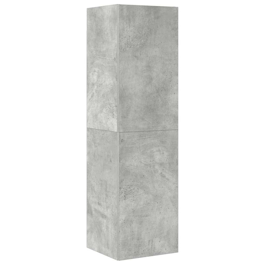 4 piece TV cabinet set concrete grey particleboard