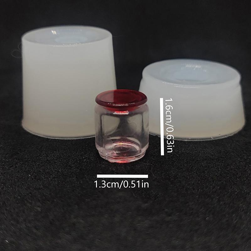 Puppenhaus Lebensmittel Glas Silikon Form Puppen Haus Mini Candy Cookie Gläser Modell Spielzeug Puppenhaus Küche Zubehör