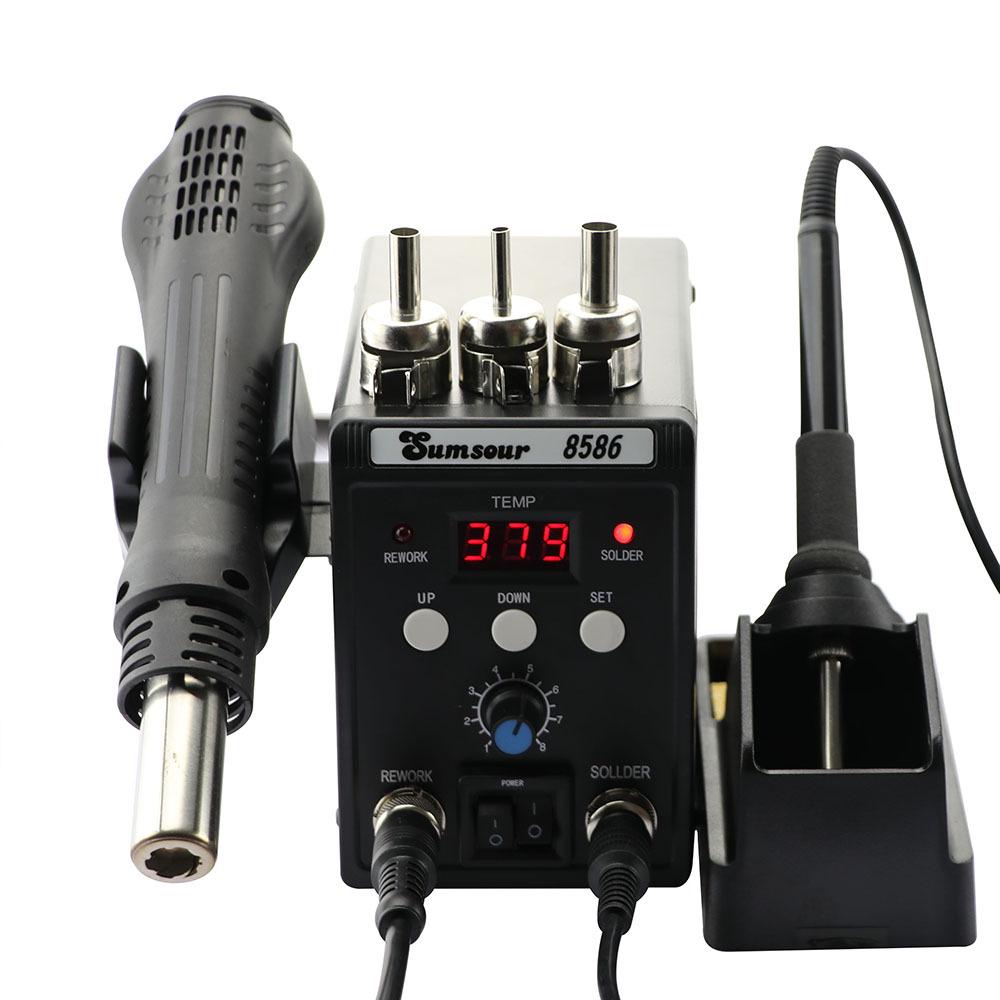8586 Combo Soldeerstation: Verstelbare Temperatuur, Digitale Soldeerbout met Hete Luchtpistool
