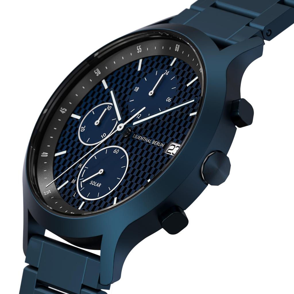 Solar Chronograph Date Limited Made in Blue [Lilianthal Berlin] Watch, Edition, Germany, C01-LE-SLR-2-B040E, Men's,