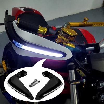 Paramanos para motocicletas, protectores de manos LED, resistentes al viento y con absorción de impactos.