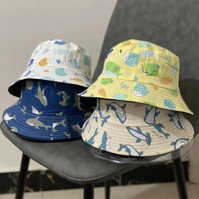 Mode Doppelseitiger Fischerhut Unterwassertier Hai Cartoon Muster Herren und Damen Outdoor Persönlichkeit Sonnenschutz Sonnenhüte